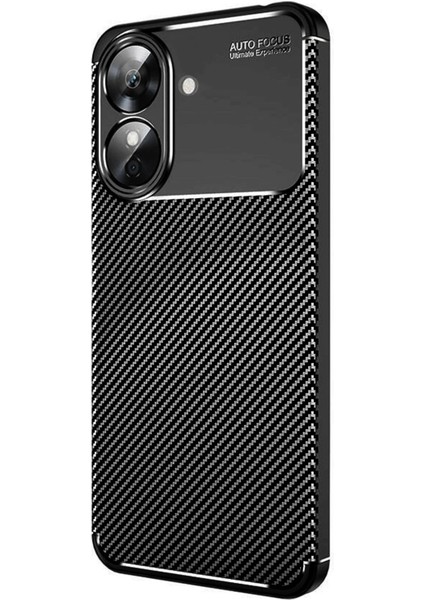 Realme Note 60 Kılıf Auto Focus Karbon Kapak - Siyah Gnzrz