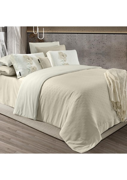 Lorent Ekru Çift Kişilik %100 Pamuk Nevresim Takımı Ekru fırsatları