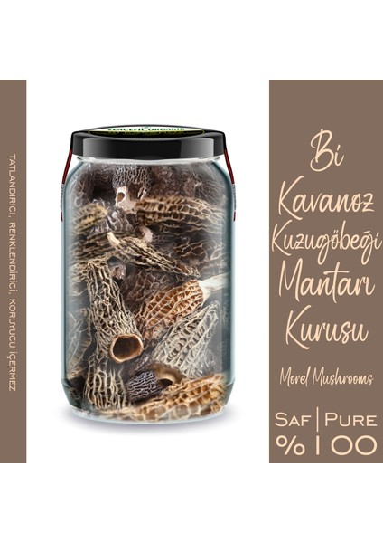 Kuzugöbeği Mantarı Kurusu Bi Kavanoz 660 Cc. Cam Kavanozda Morel Mushrooms Kuzu Göbeği Mantarı Morchella