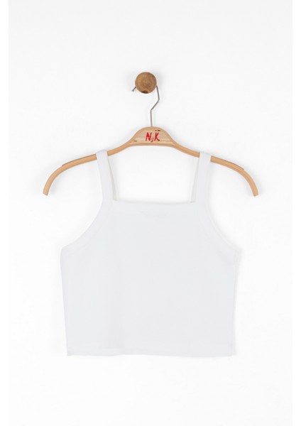 10-16 Yaş Rası Kız Çocuk Vıntage Ekru Crop - Ekru
