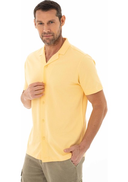 Erkek % 100 Pamuk Penye Pike Regular Fit Polo Yaka Gömlek Y25374351101 indirimleri