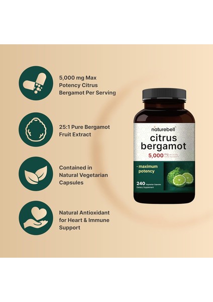 Citrus Bergamot 5000 mg 240 Kapsul Maximum Potency modelleri