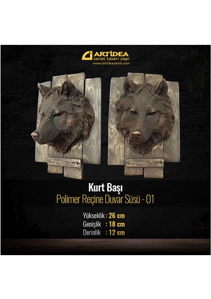 Kurt Başı Duvar Süsü Pano