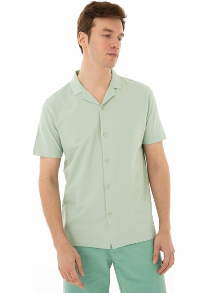 Erkek % 100 Pamuk Penye Pike Regular Fit Polo Yaka Gömlek Y25374351101 indirimleri