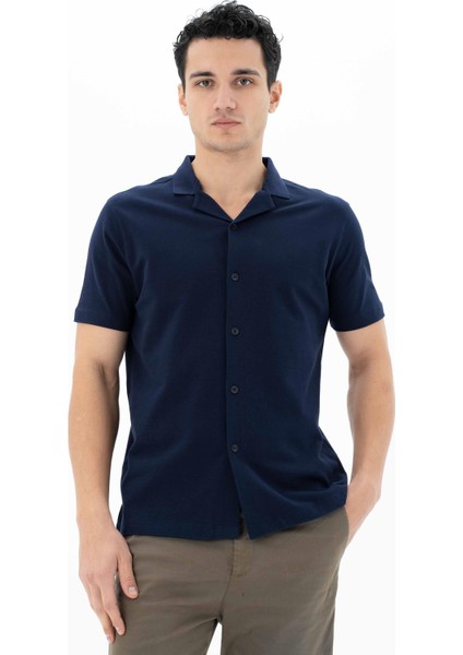 Erkek % 100 Pamuk Penye Pike Regular Fit Polo Yaka Gömlek Y25374351101 indirimleri