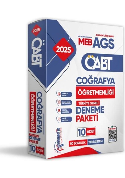 2025 Meb-Ags Öabt Yeni Sistem Coğrafya Öğretmenliği 10LU Paket Deneme Çözümlü Türkiye Geneli