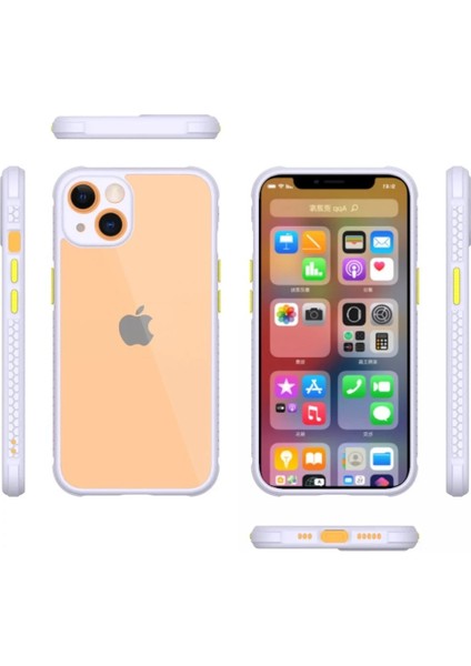 Apple iPhone 13 Mini Kılıf Miami Şeffaf Silikon - Lila Gnzrz