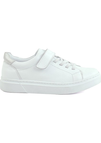 Hakiki Deri Beyaz Cırtlı Bağcıklı Kız Çocuk Sneakers fiyatları
