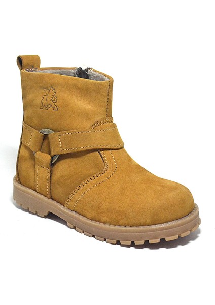 Chiron Hakiki Deri Fermuarlı Kürklü Unisex Bebek Bot