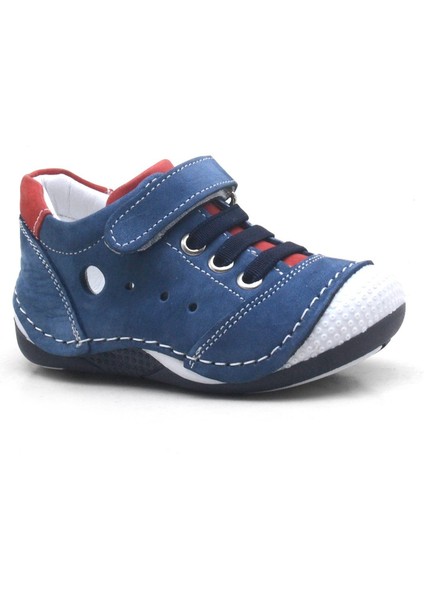 Hakiki Deri Cırtlı Lastikli Bebek Spor Ayakkabı Patik