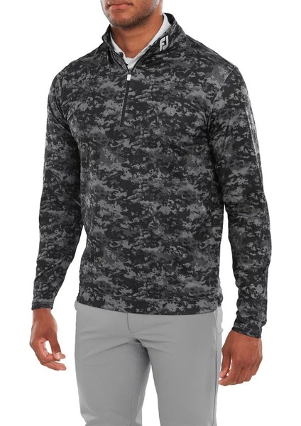 Bulut Kamuflaj Baskılı Mid Layer Siyah 80110