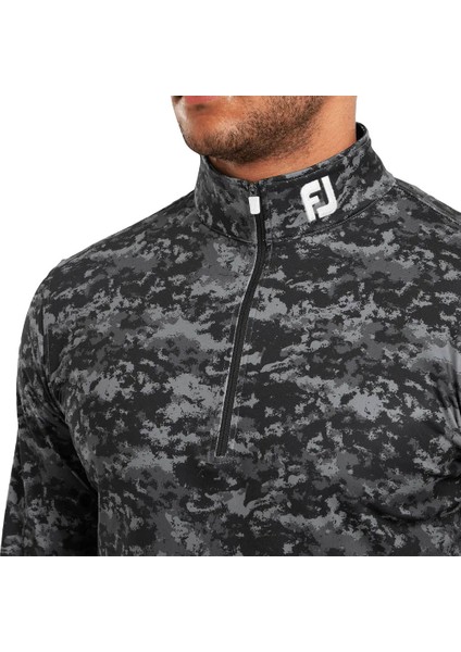 Bulut Kamuflaj Baskılı Mid Layer Siyah 80110