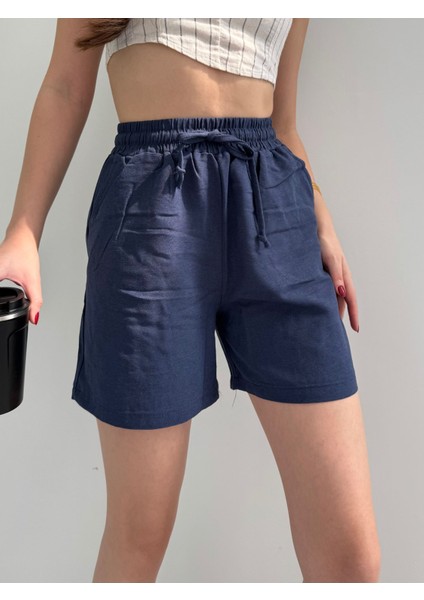 Çift Cep Detaylı Beli Bağlamalı Keten Şort KETŞ007 fırsatları