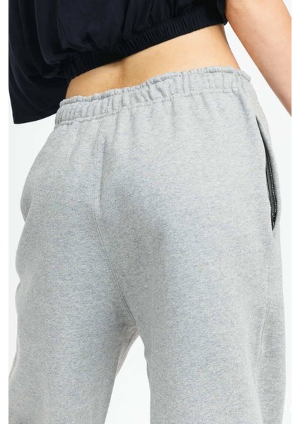 Solo Swoosh Fleece Pant Pamuklu Şardonlu Bol Kesim Yüksek Bel Kadın Eşofman Altı Gri