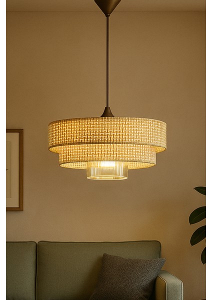 Myk Noa Modern Rattan Sarkıt Avize