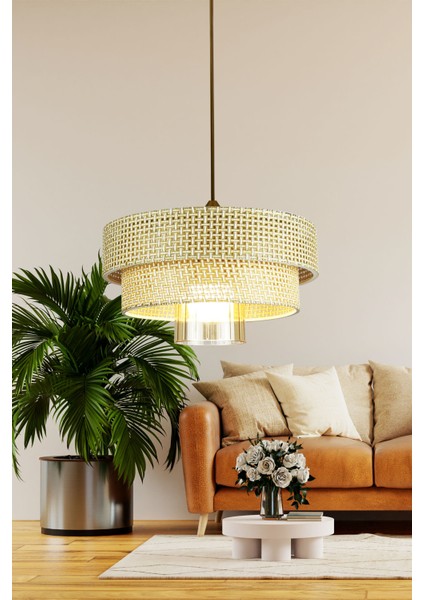 Myk Noa Modern Rattan Sarkıt Avize