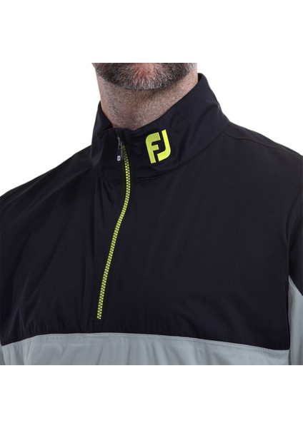 Hydroknit Yarım Fermuarlı Yağmurluk Siyah Gri 87981