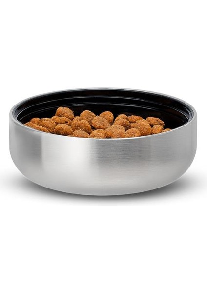 Petpard 3 In 1 Kedi & Köpek Mama Kapları ve Paslanmaz Çelik Termos, 1 Litre, Siyah