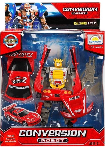 81234 Sunman, 1:32 Sesli ve Işıklı Dönüşebilen Robot