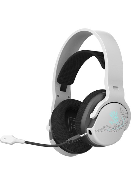 GR370 Beyaz ŞARJLI(1050MAH) 7-Renk Aydınlatmalı Kulaküstü Mikrofonlu Kulaklık (Bluetooth/usb/3,5mm Jack Bağlantılı)