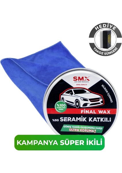 Final Wax 150 Ml+ Kadife Bez 50X70 + Hediye Takoz Cila Süngeri