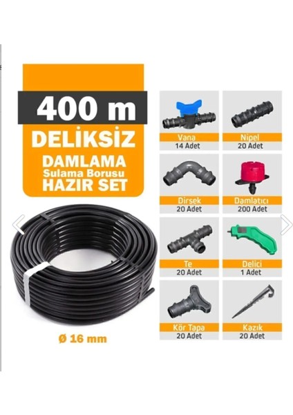 Düz 400 Metre Damla Sulama Sistemi