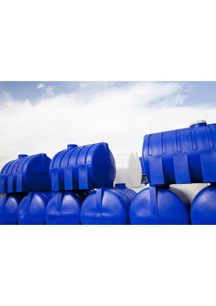 Polietilen Su Deposu 500 Litre Yatay Mavi