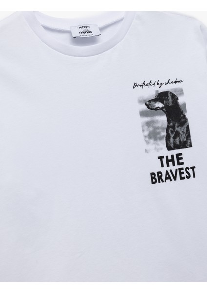 Pamuklu Baskılı Kısa Kollu Bisiklet Yaka Oversize Tişört modelleri