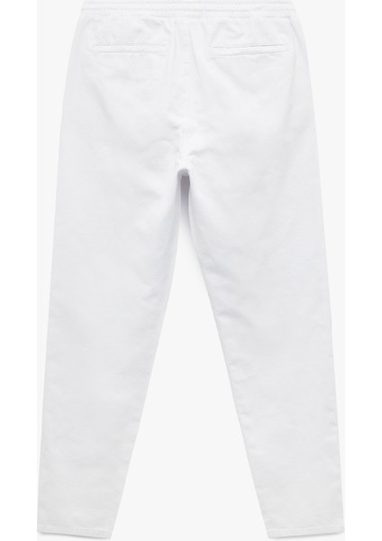 Beli Bağcıklı Pamuklu Cep Detaylı Kanvas Chino Pantolon