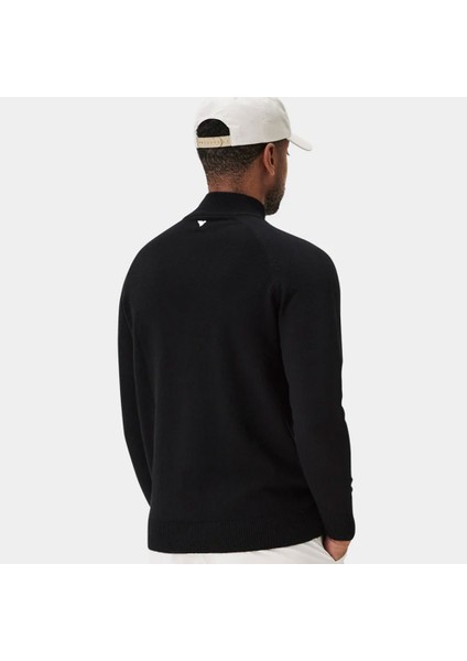 Merinos Yün Yarım Fermuar Kazak Siyah KN20210605S fırsatları