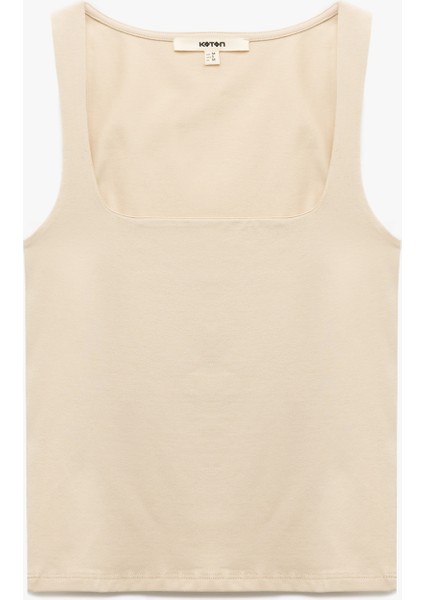 Pamuklu Slim Fit Kolsuz Kare Yaka Atlet