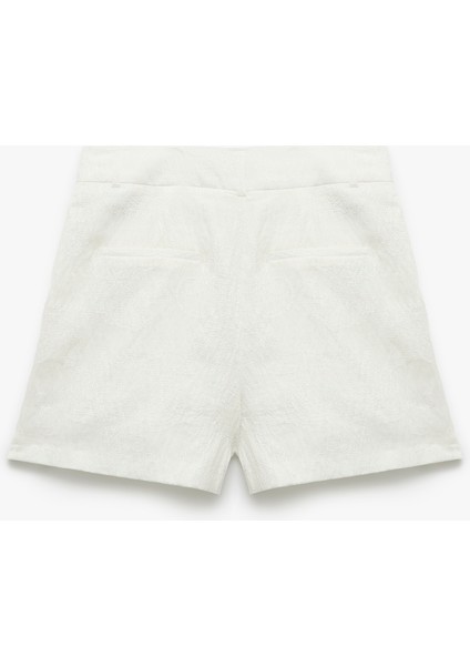 Viskon Kumaş Astarlı Floral Dokulu Cepli Mini Şort fiyatları