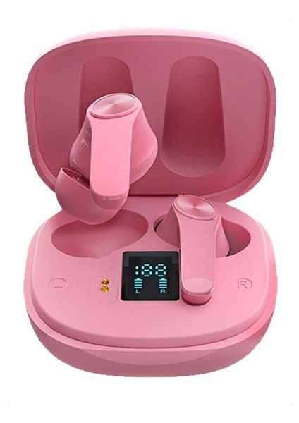 LED Ekranlı Su Geçirmez Bluetooth Kulaklık -Pembe (Yurt Dışından)
