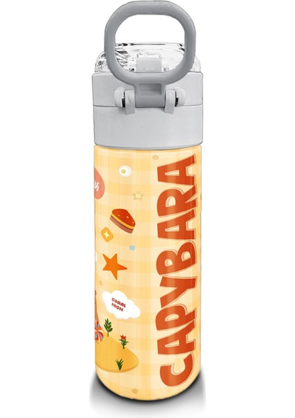 Kids Capybara Desenli Pipetli ve Direkt Içim Çelik Termos 500 ml 31793