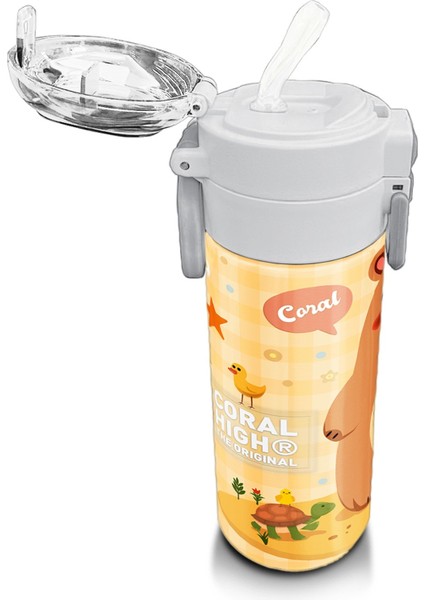 Kids Capybara Desenli Pipetli ve Direkt Içim Çelik Termos 500 ml 31793