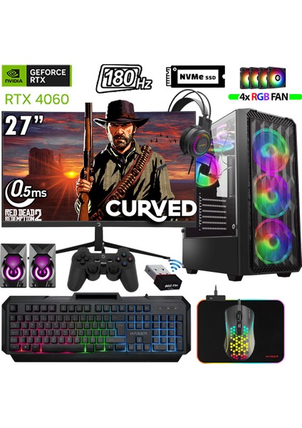 Thunder X690 I5 12400F 64GB Ram 2tb M.2 Nvme SSD 8gb RTX4060 27"180Hz Oyuncu Masaüstü Bilgisayarı
