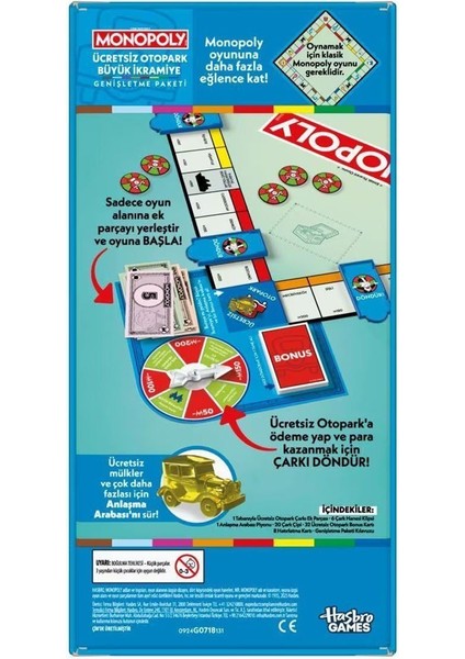 G0718 Monopoly Ücretsiz Otopark Ikramiyesi - Genişletme Paketi