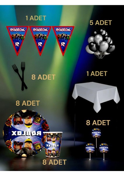 8 Kişilik Roblox Temalı L Paket - Doğum Günü Parti ve Eğlenceli Etkinlikler fiyatları