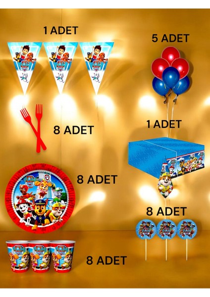 8 Kişilik Paw Patrol Temalı L Paket - Doğum Günü Parti ve Eğlenceli Etkinlikler fiyatları