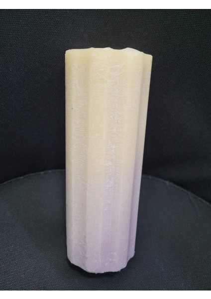 20X8CM Kalın Silindir Gerçek Mum Fitilli Ev Dekorasyon Büyük Ürün Krem Mor Renk Kaliteli 1 Adet