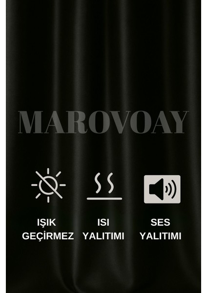 Lüks Siyah Elegance Işık Geçirmez Karartma Perde
