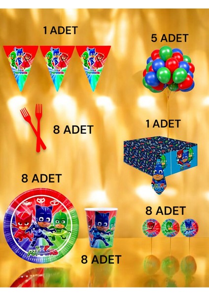 8 Kişilik Pijamask Temalı L Paket - Doğum Günü Parti ve Eğlenceli Etkinlikler fiyatları