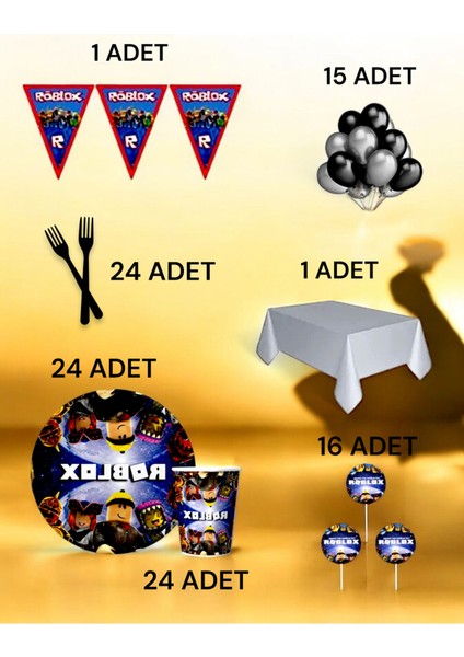 24 Kişilik Roblox Temalı L Paket - Doğum Günü Parti ve Eğlenceli Etkinlikler fiyatları