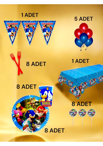 8 Kişilik Sonic Temalı L Paket - Doğum Günü Parti ve Eğlenceli Etkinlikler fiyatları