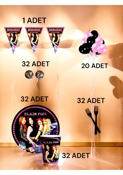 32 Kişilik Blackpink Temalı M Paket - Doğum Günü Parti ve Eğlenceli Etkinlikler fiyatları