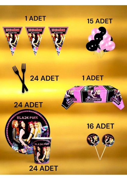 24 Kişilik Blackpink Temalı L Paket - Doğum Günü Parti ve Eğlenceli Etkinlikler fiyatları