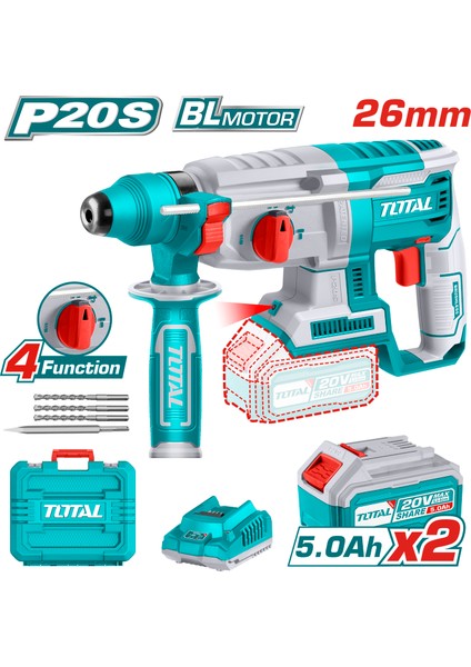 Lı-Ion Akülü Kömürsüz Kırıcı Delici 2X5.0AH