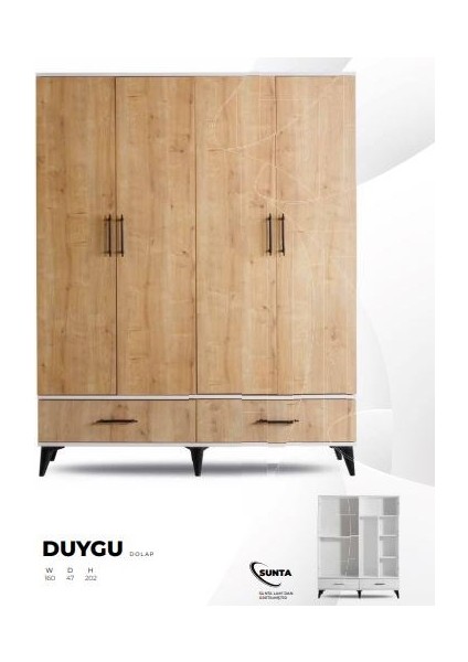 Duygu 4 Kapaklı Dolap
