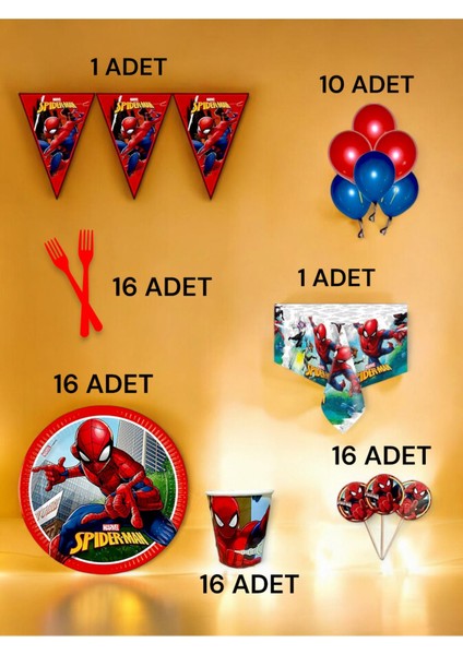 16 Kişilik Spiderman Temalı L Paket - Doğum Günü Parti ve Eğlenceli Etkinlikler fiyatları