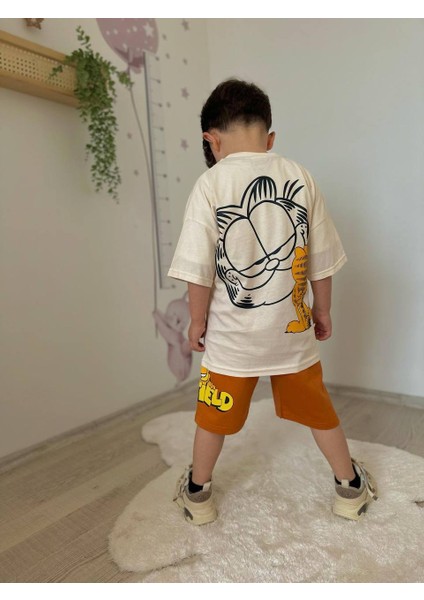 Erkek Çocuk Garfield Baskılı Yazlık Şortlu Takım fiyatları
